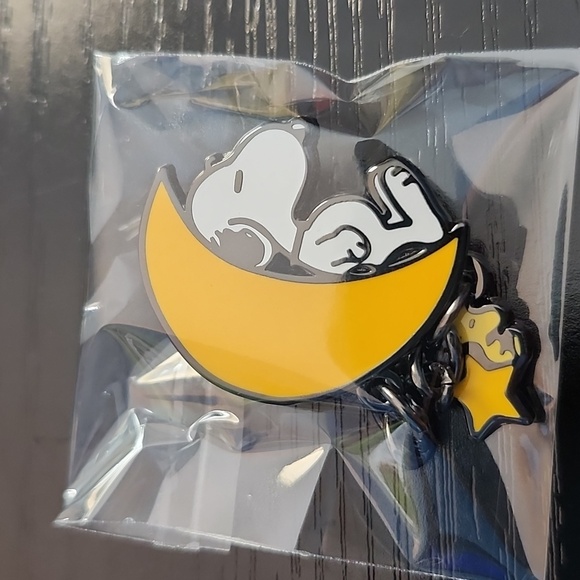 Peanuts Snoopy and Woodstock Inspired Moon and Star Enamel Pin - Picture 4 of 4